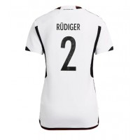Camiseta Alemania Antonio Rudiger #2 Primera Equipación Replica Mundial 2022 para mujer mangas cortas